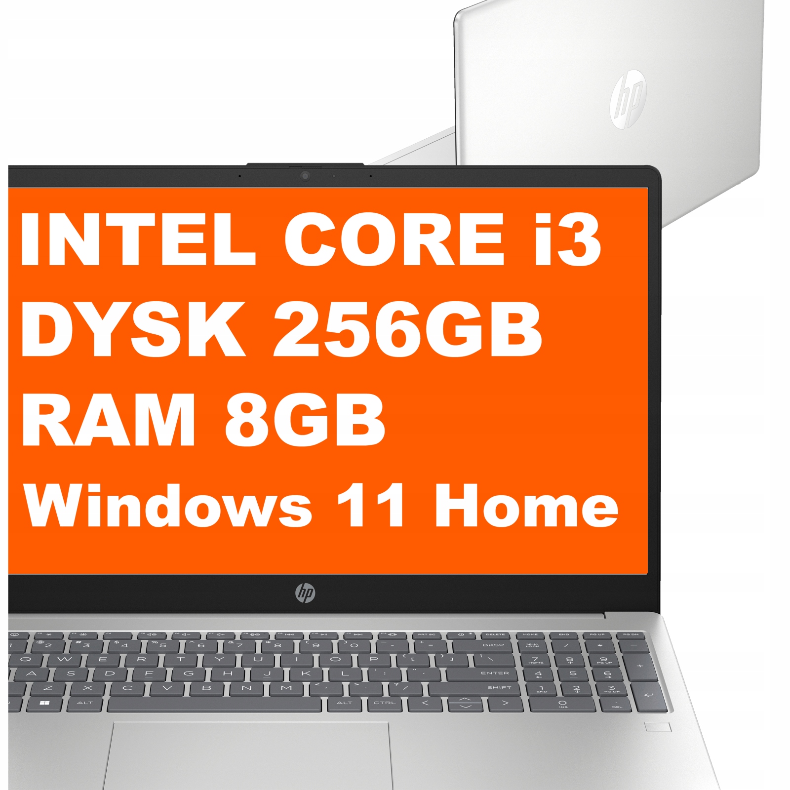 Laptop Hp 15-fd Intel i3 8GB 256GB Intel Uhd FullHD Win 11 Srebrny