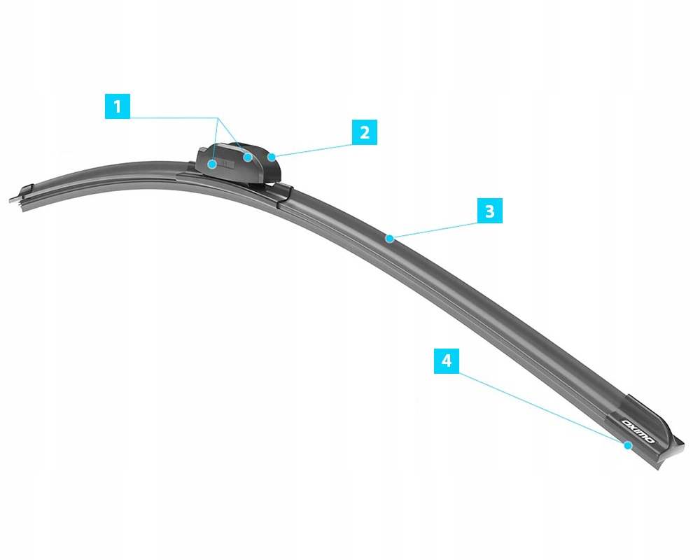 WYCIERACZKI PŁASKIE OXIMO 475+475mm ZESTAW PRZÓD Typ Bezprzegubowe (płaskie)
