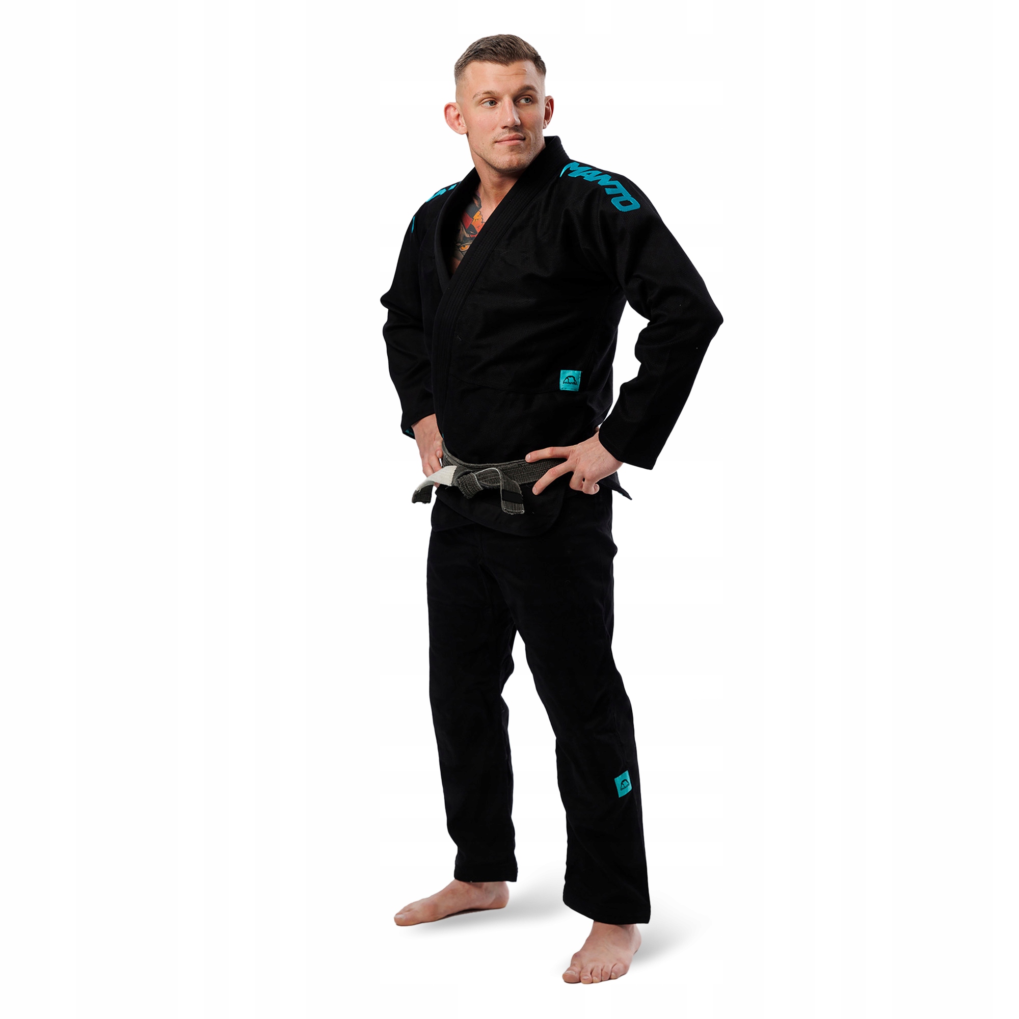 GI do brazylijskiego jiu-jitsu MANTO X5 black/turquoise A1