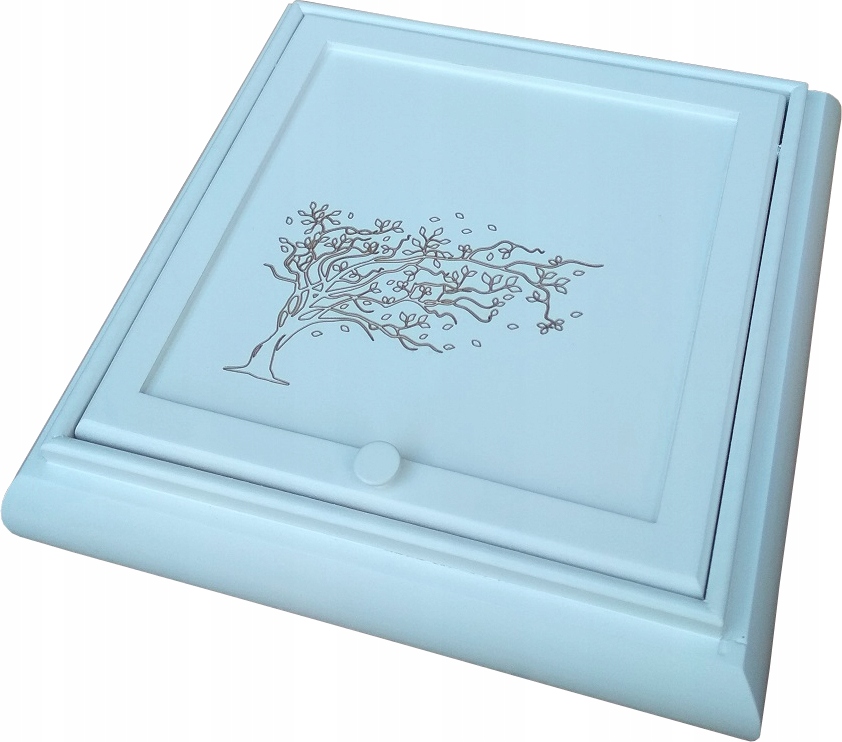 

Szkatułka Z Lusterkiem Drewniana Kasetka Biała