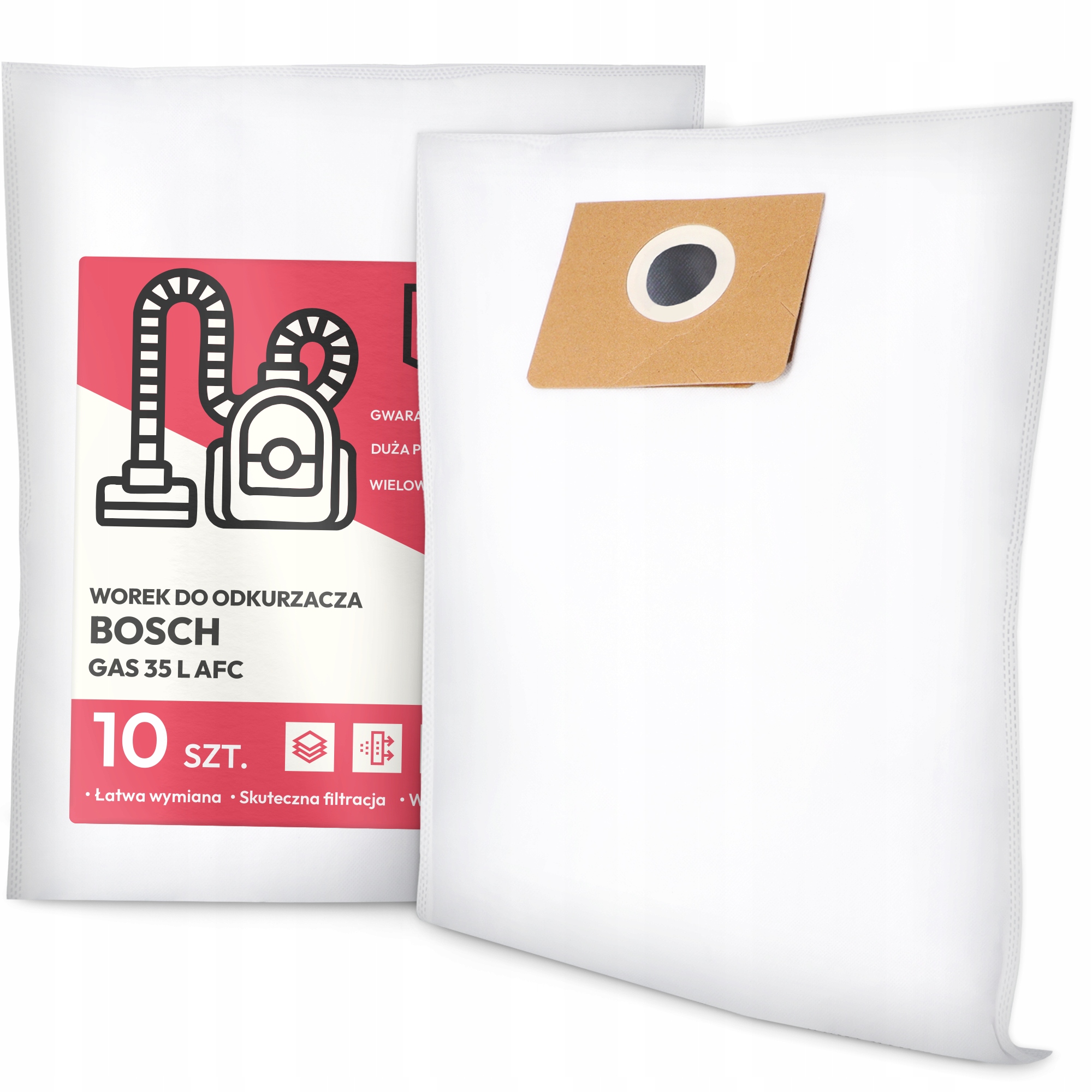 10x Worek do Odkurzacza Bosch Gas 35 L Afc Flizelinowy Duży Torba Worki G9