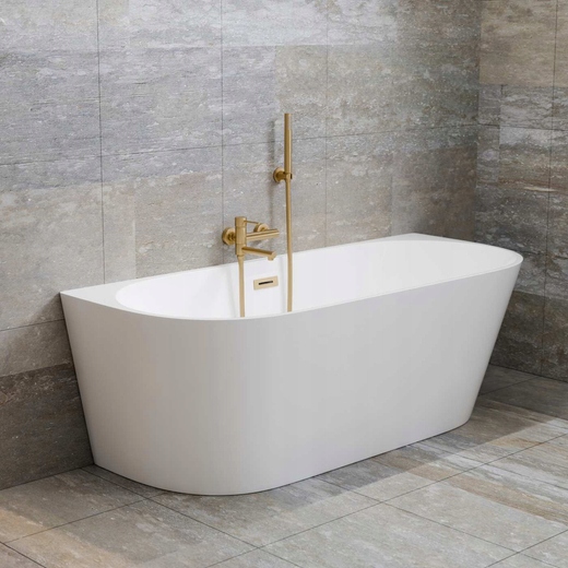 Nástěnná vana Corsan Mono 170 x 80 Zátka klik-klak Kartáčované zlato