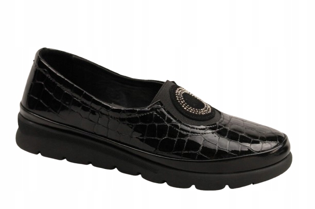 Polobotky Mokasíny Venezia L048CRBLOBM034 38 Černý lak