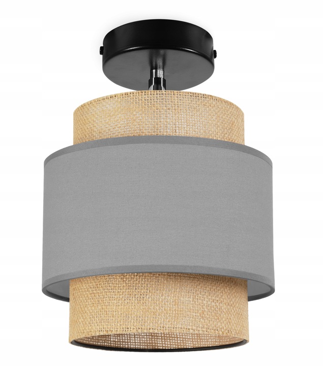 Skandinávská šedá nástěnná lampa Boho ratan ideální pro čtení knih