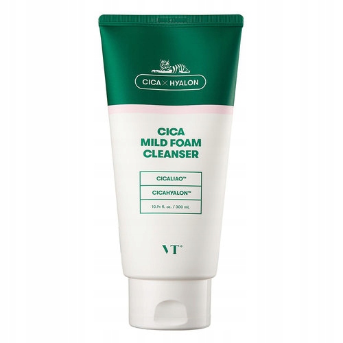VT Cosmetic Cica Mild Foam Cleanser 300 ml - Delikatna pianka oczyszczająca z wąkrotą azjatycką — 5