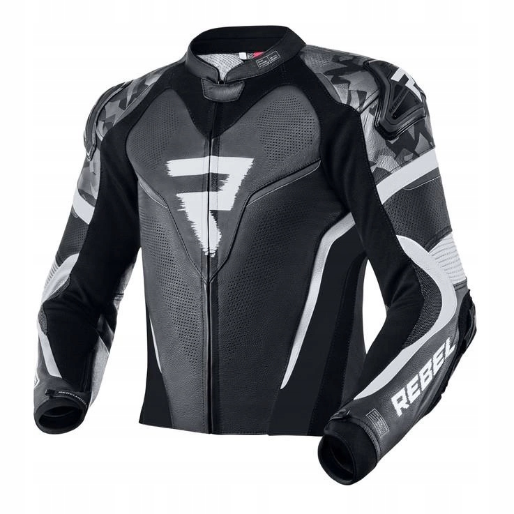 Kožená motocyklová bunda Rebelhorn Rebel Black/white Darčeky