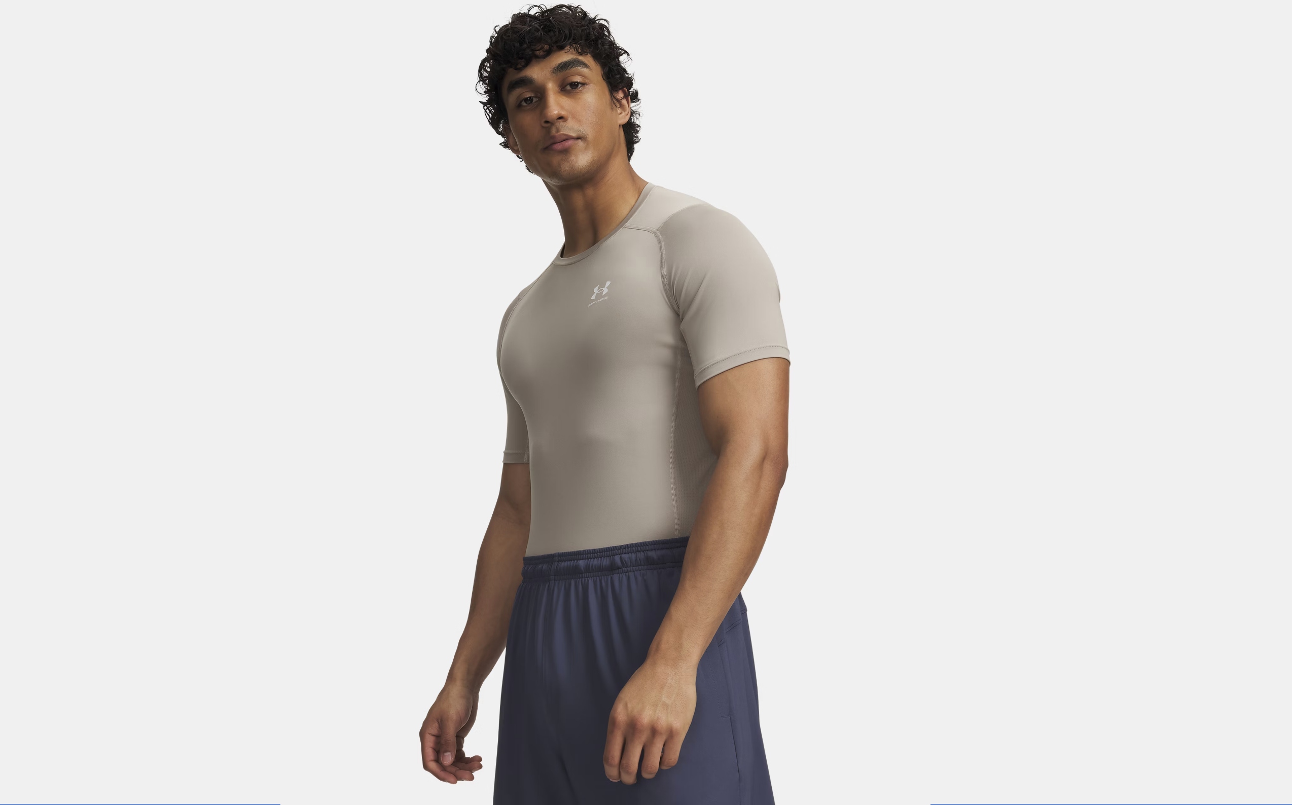 Tričko Pánské Heatgear Kompresní Béžové XL Under Armour AW26