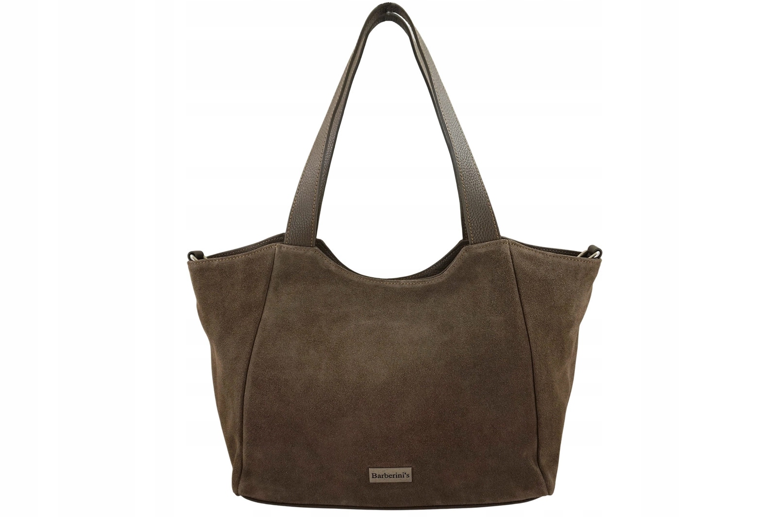 Dámská semišová kabelka typu vak béžová tmavá