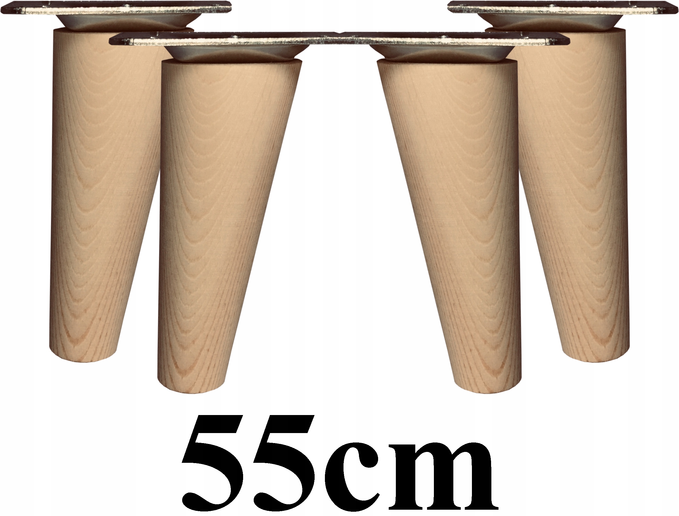 

Nogi Nóżki drewniane skośne 55cm 4szt blachy