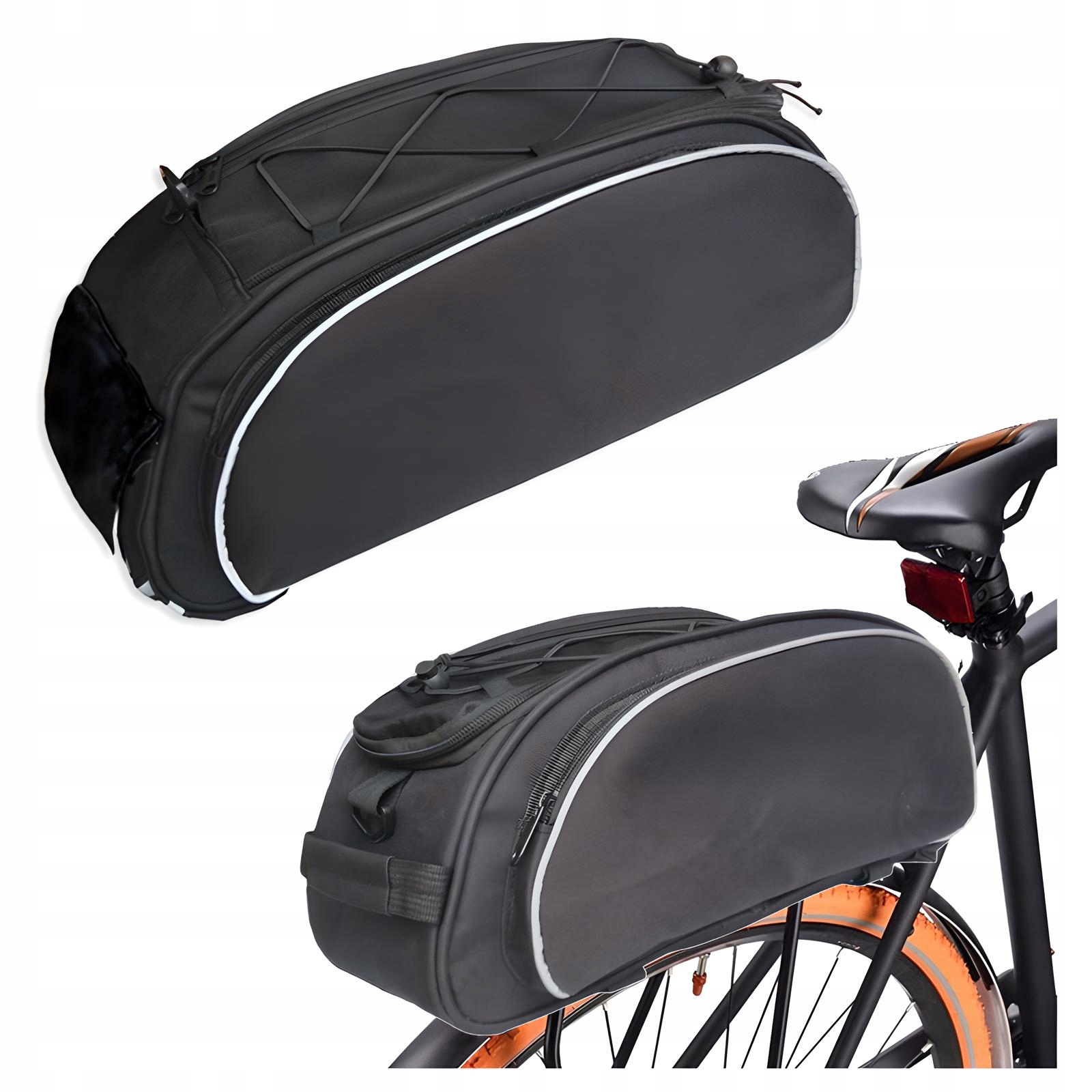 WYTRZYMAŁA Torba Rowerowa DUŻA Sakwa KUFER NA BAGAŻNIK ramię 13 L + PAS
