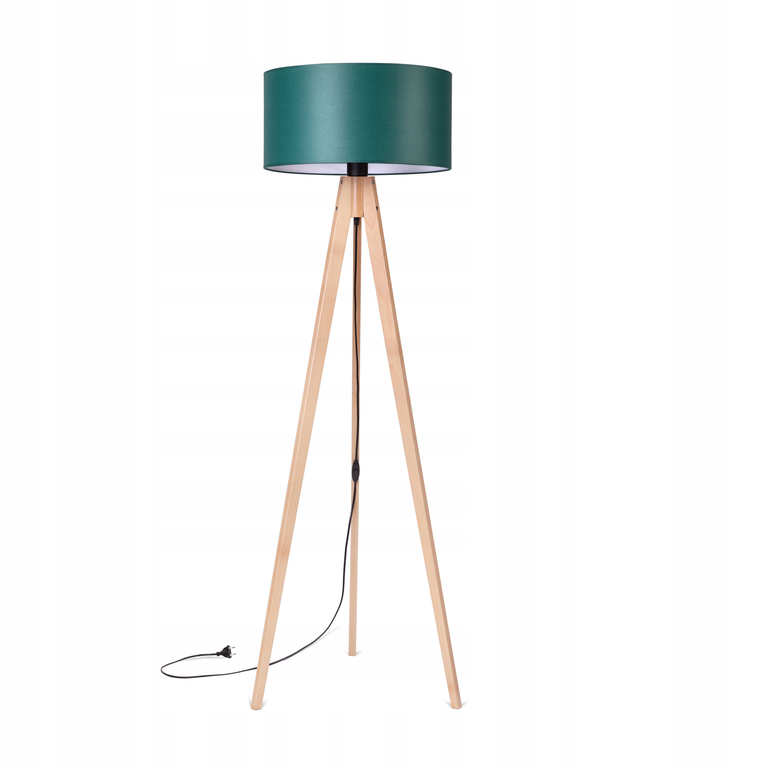 

Lampa Stojąca Podłogowa Trójnóg Drewniany Abażur