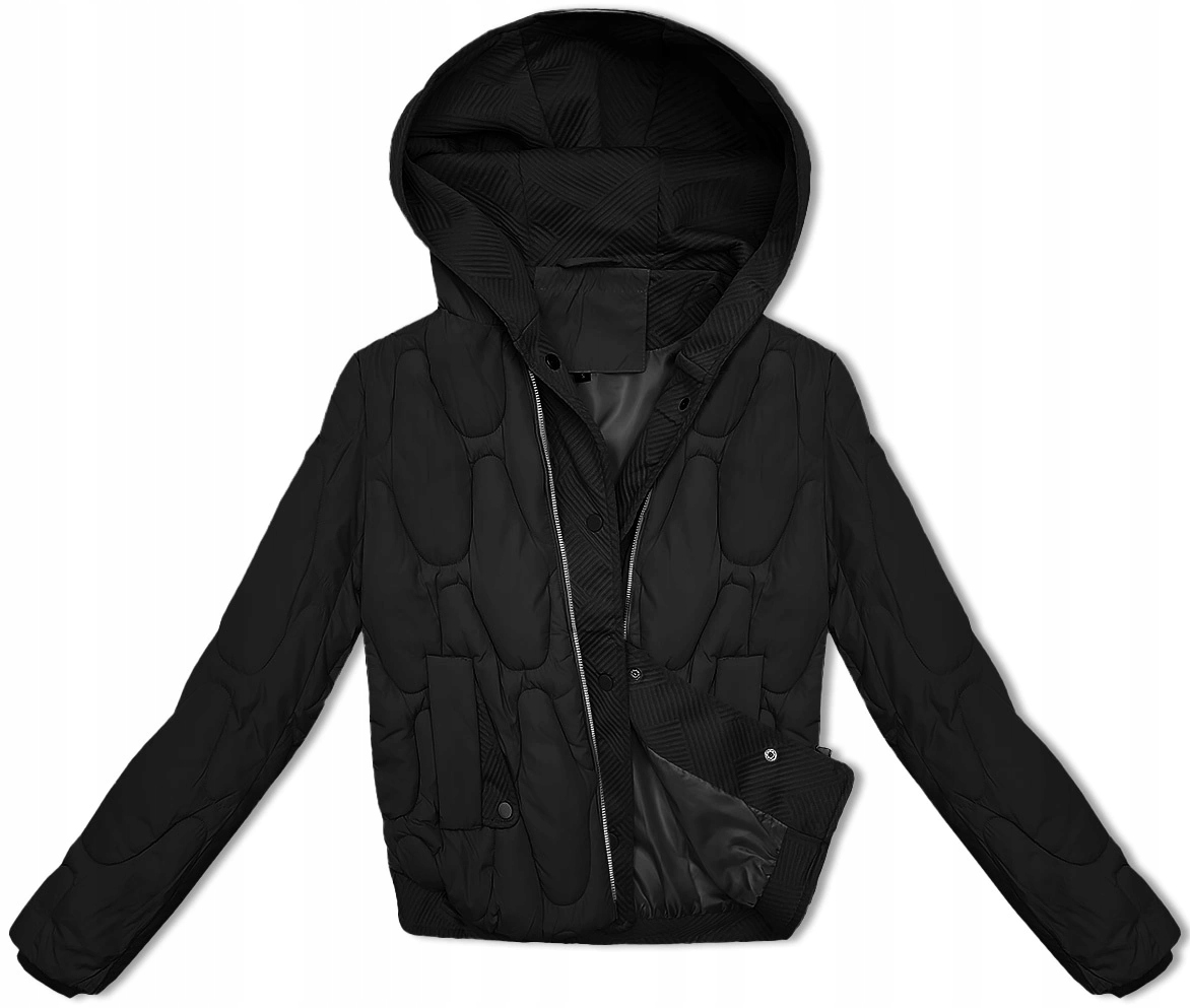 Krátká Prošívaná Bunda B8261 Černá XL (42)