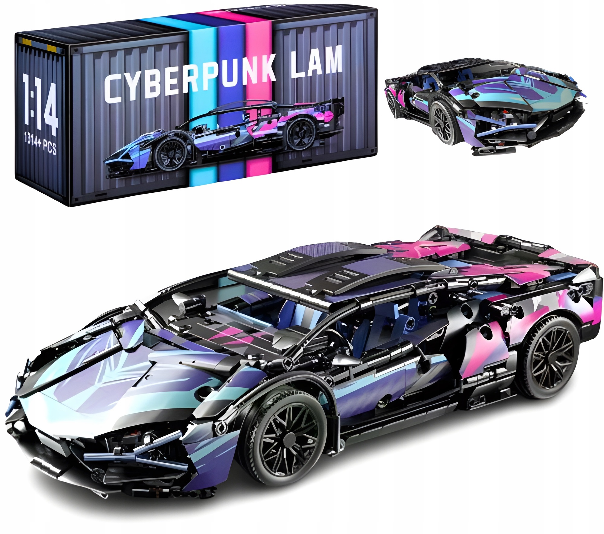 LAMBORGHINI KLOCKI CYBERPUNK 1314 ELEMENTÓW MEGA DUŻY ZESTAW