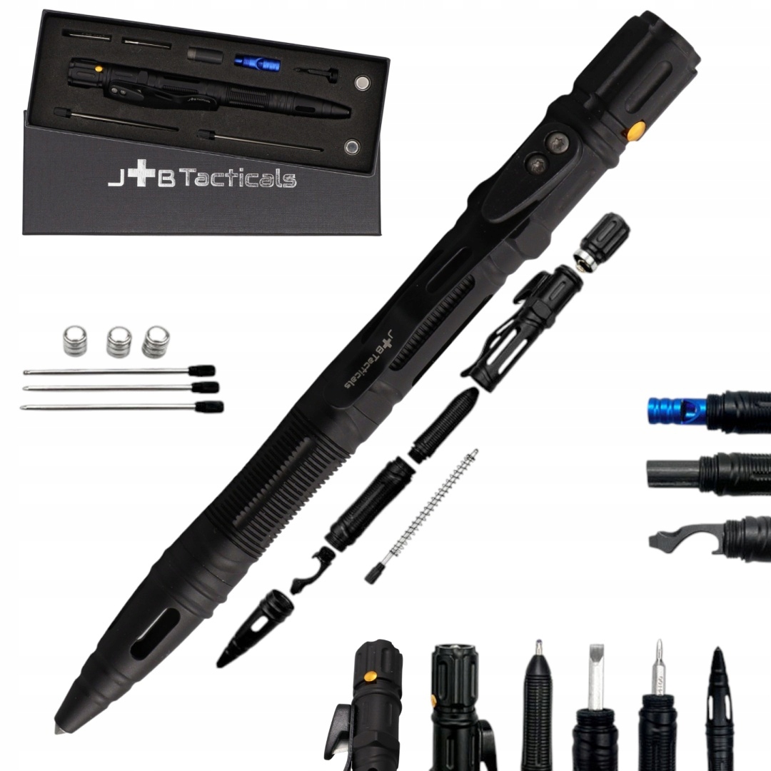 Długopis Taktyczny Kubotan Edc JB-04 10W1 Czarny