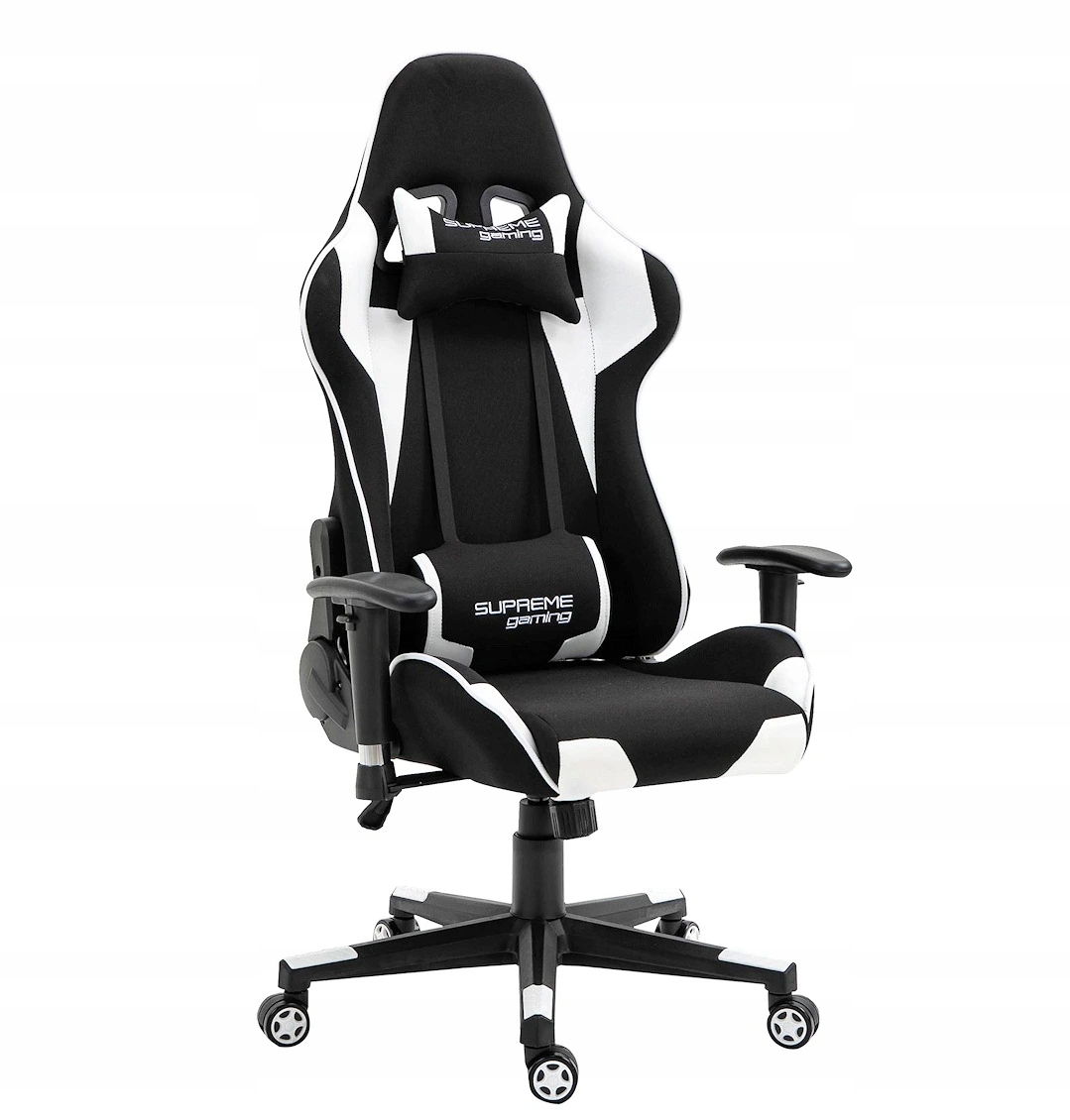 Fotel gamingowy Extreme PlayMaker czarno biały regulowany, ergonomicznym