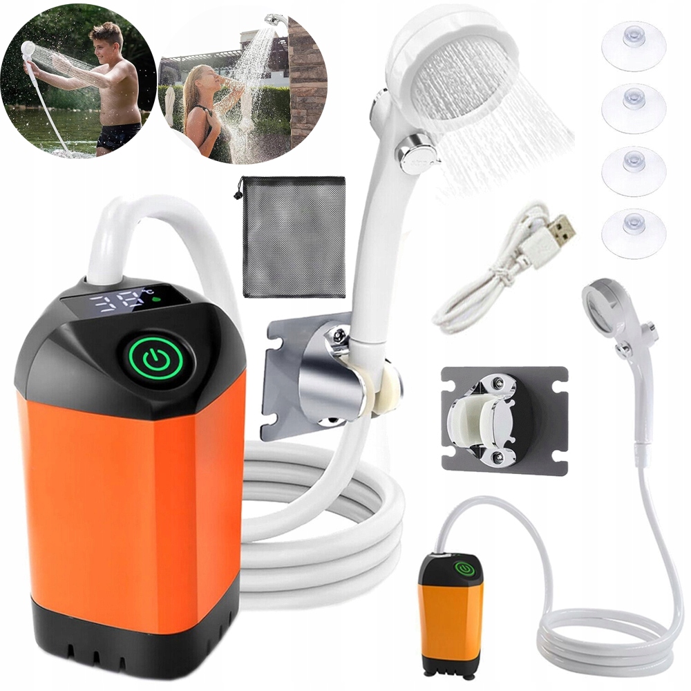 Kempingová Turistická Sprcha Usb Elektrická Pumpa Akumulátor 4800 Mah