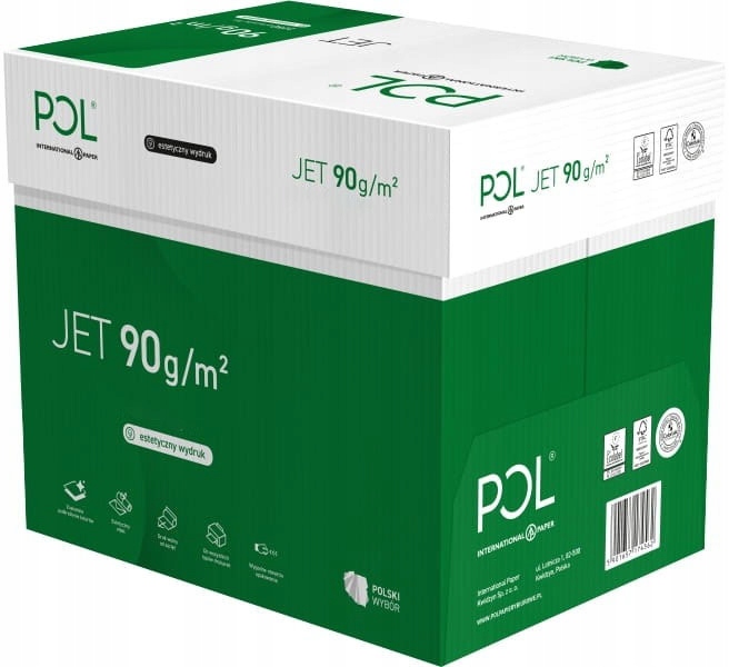 

Zestaw 5x Papier ksero Poljet A4 90g/m2 250 ark