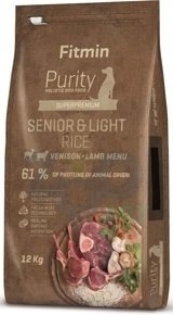 Levně Fitmin Purity Rice Senior & Light Zvěřina & Jehněčí 12 kg Fitmin
