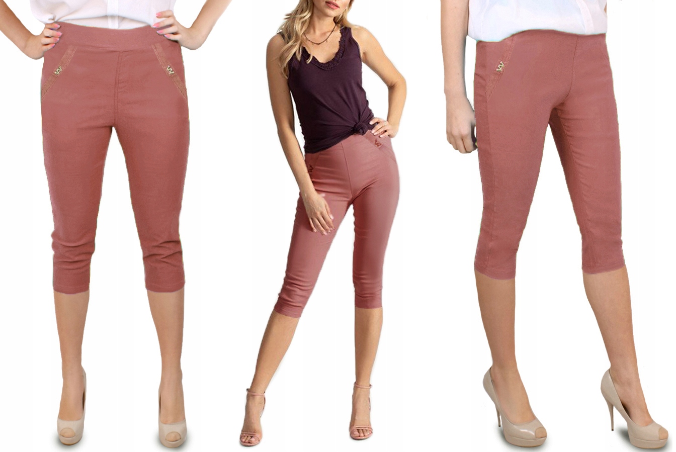 

Spodnie Rybaczki jeans Spodenki pudrowy 1330 44/46