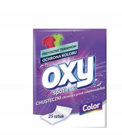 

Chusteczki Oxy spotless przeciw farbowaniu 25 szt