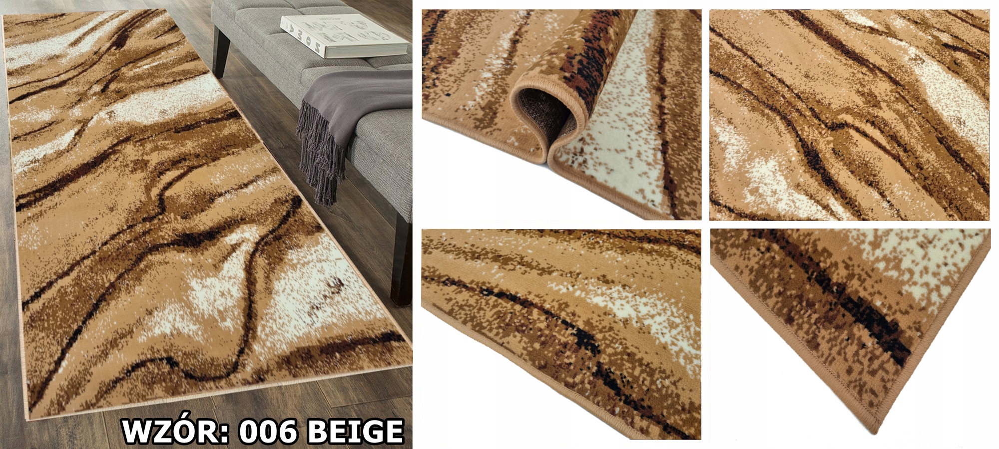 CHODNIKI NOWOCZESNE NA METRY OBSZYTE MIĘKKIE SZER. 70 CM RÓŻNE MODNE WZORY Grubość 10 mm