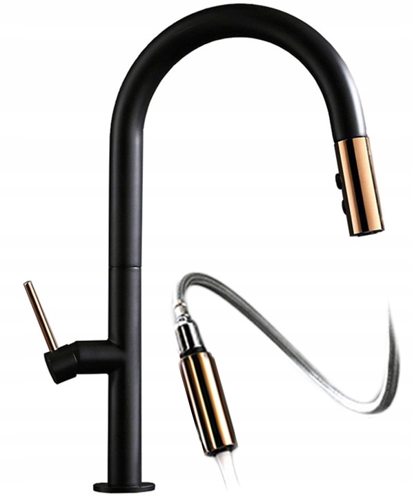 

Wysoka duża bateria kuchenna Apollo Black/rose G.