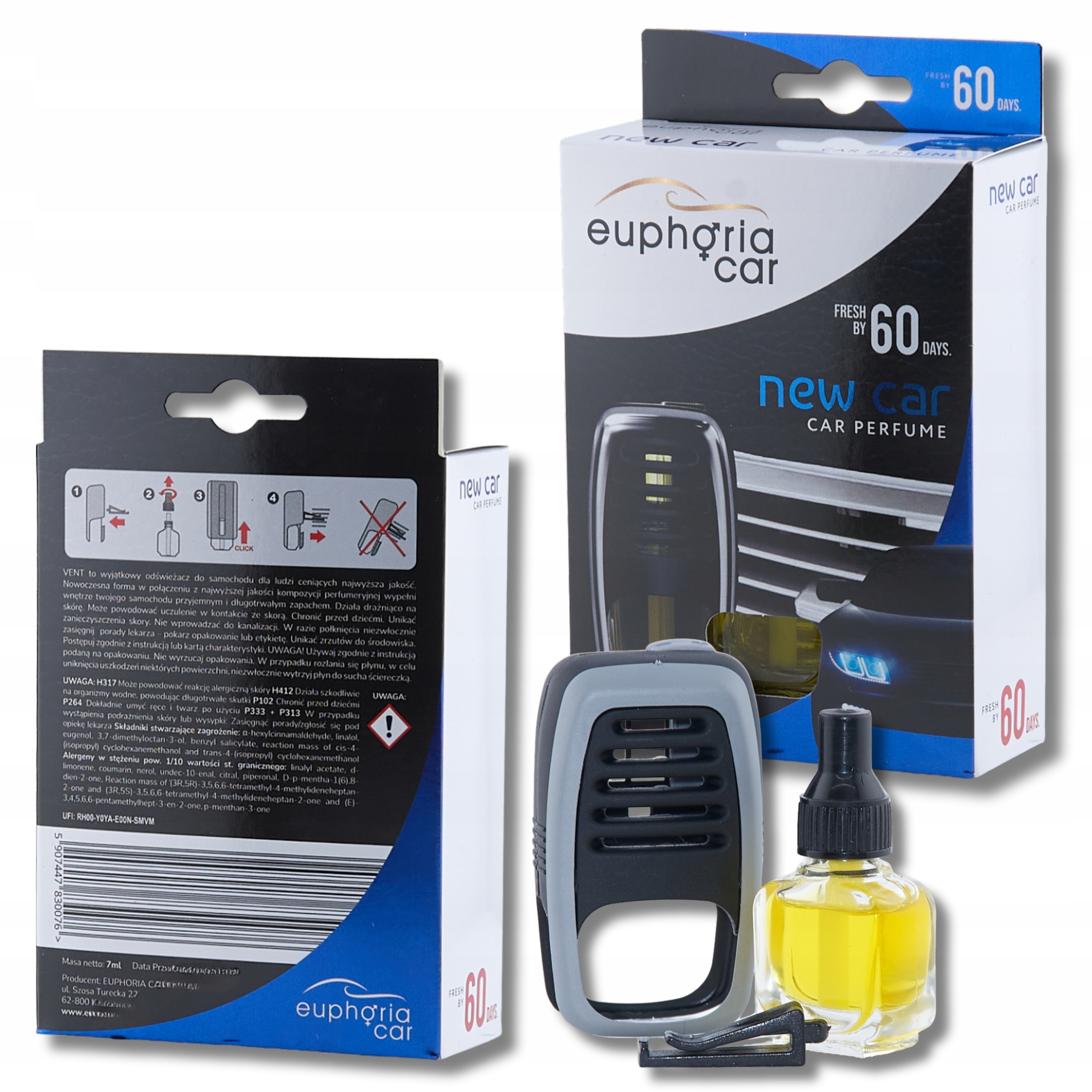 Euphoria Vent New Car Zapach do Samochodu na Kratkę Nawiewu Trwały 7ml
