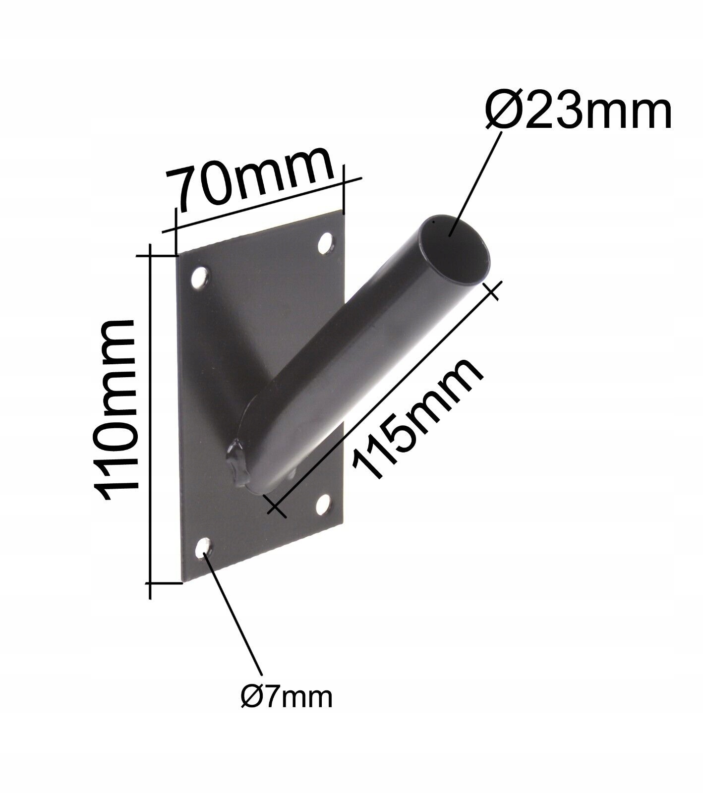 Uchwyt na flagę flagi do flag mocowanie flaga ścienny POJEDYŃCZY CZARNY Marka inna
