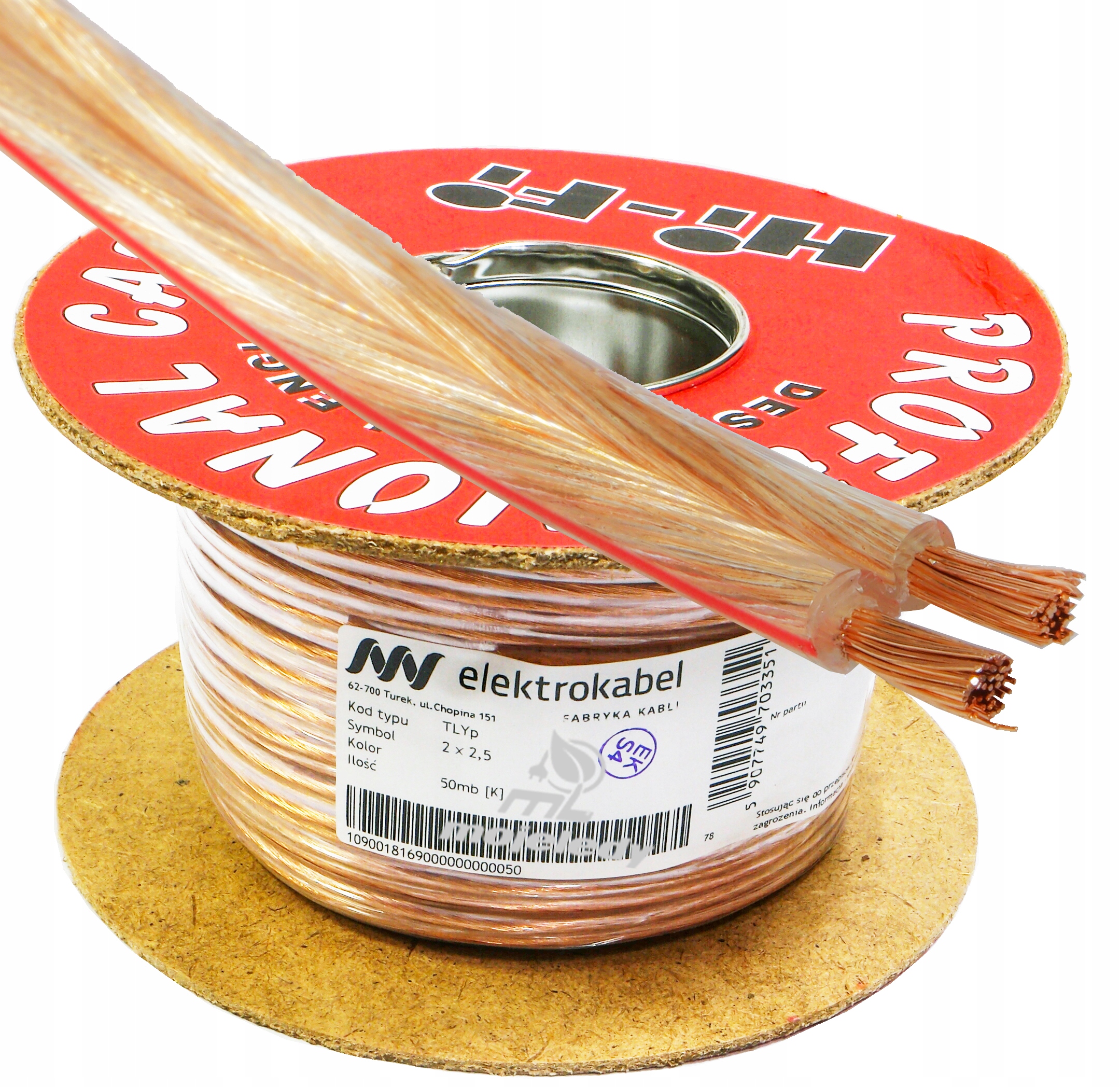 Kábel Tlgyp reproduktorový 2x2,5 mm Cu medený 50 m