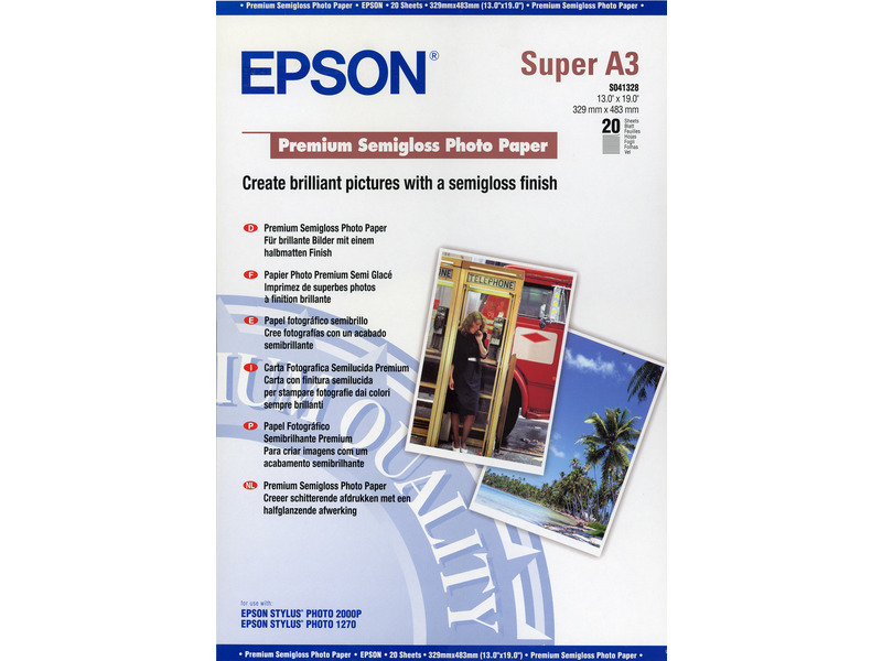 

Papier fotograficzny Epson Premium Semigloss A3+