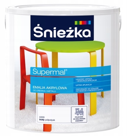 Śnieżka Supermal Emalia Akrylowa A300 Biała 2.5L