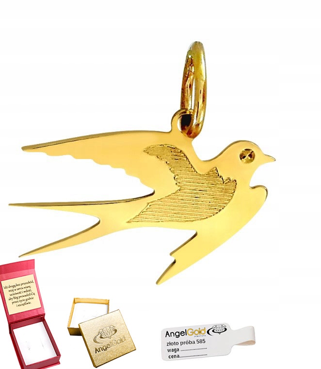 76 Zlatý Přívěsek Vlaštovka Ptáček Zlato 585