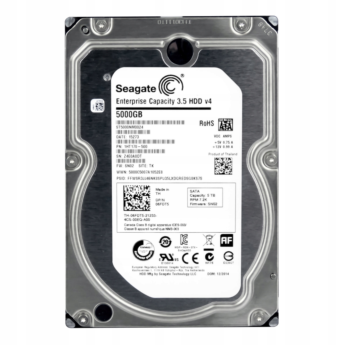 Dell 06FDT5 5TB 7.2K Sata III 3.5'' ST5000NM0024