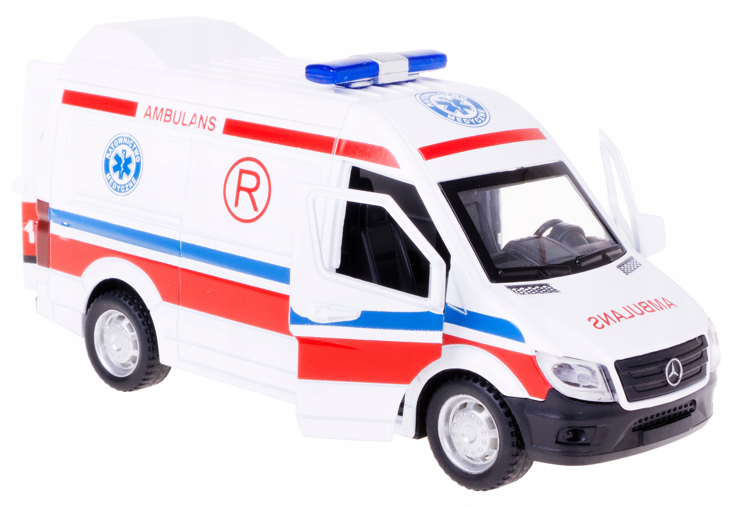 

Karetka Mercedes 1:32 Ambulans Van Dźwięk Światło