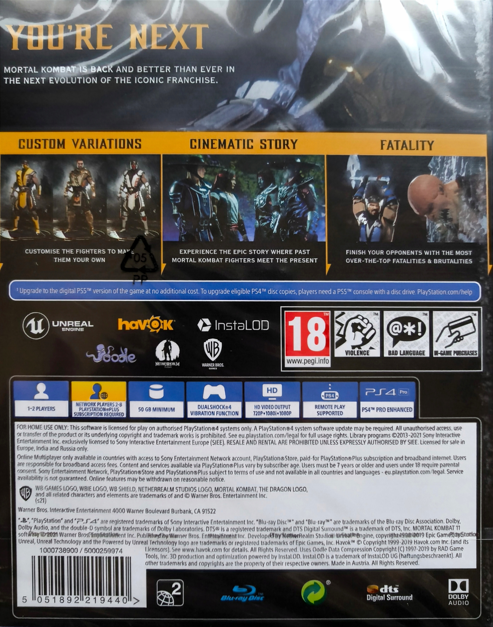 MORTAL KOMBAT 11 PS4 NOWA PO POLSKU Rodzaj wydania Podstawa