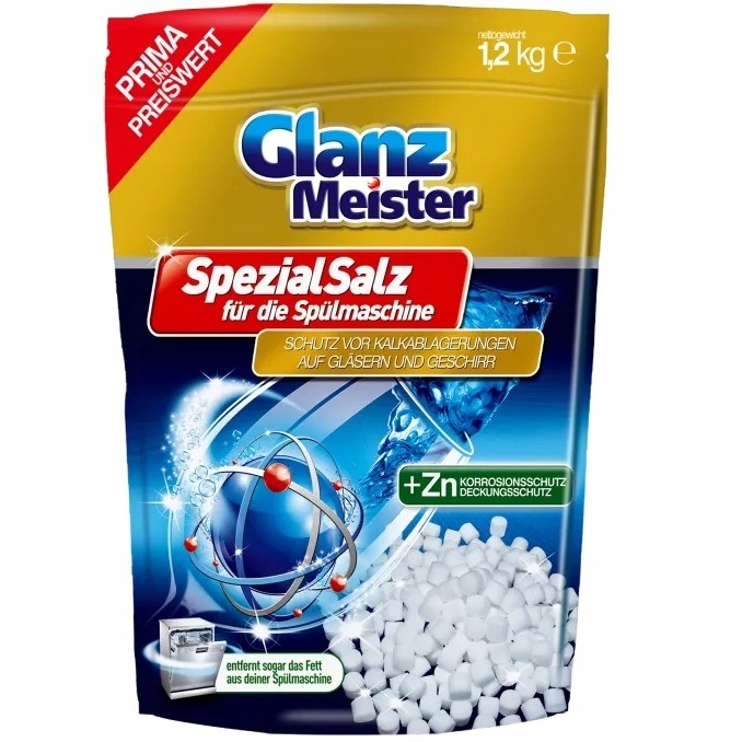 

GlanzMeister skompresowana sól do zmywarki 1,2kg