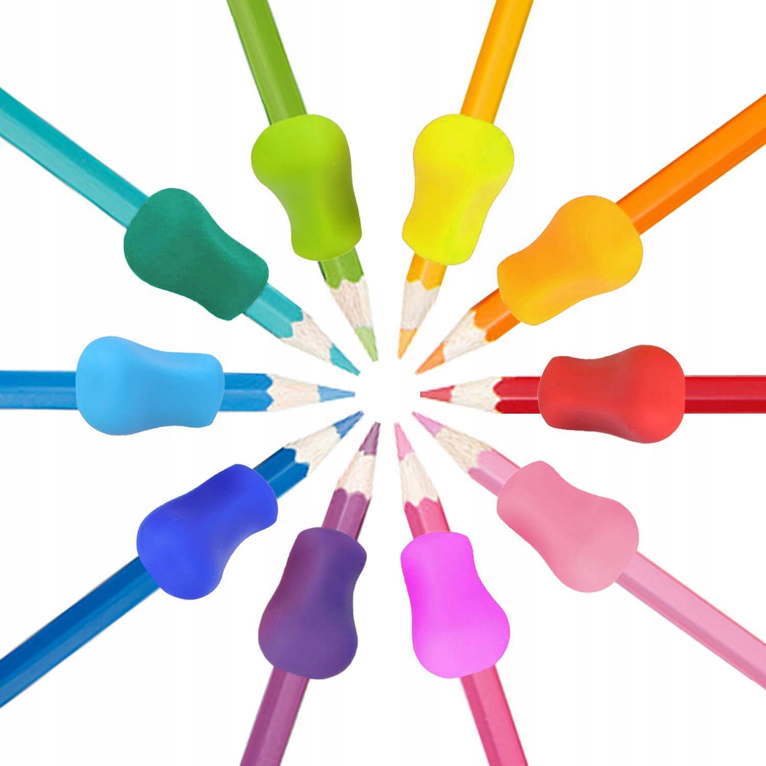 NAKŁADKI DO NAUKI PISANIA NA OŁÓWEK DŁUGOPIS 4 szt KORYGUJĄCE PALCE GUMOWE Bohater brak