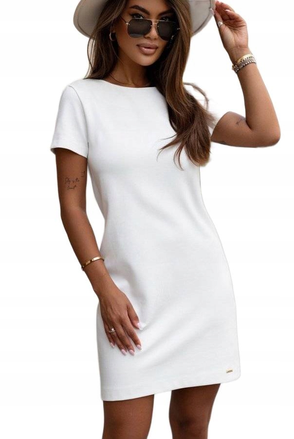 Lehké Krátké Šaty Cristy Trapezového Střih Krémová 36