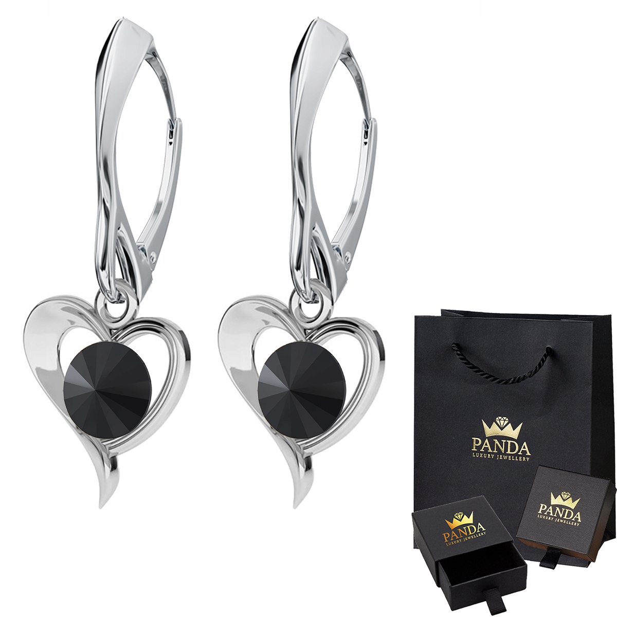 

Piękne Srebrne Kolczyki Serce Swarovski Srebro 925