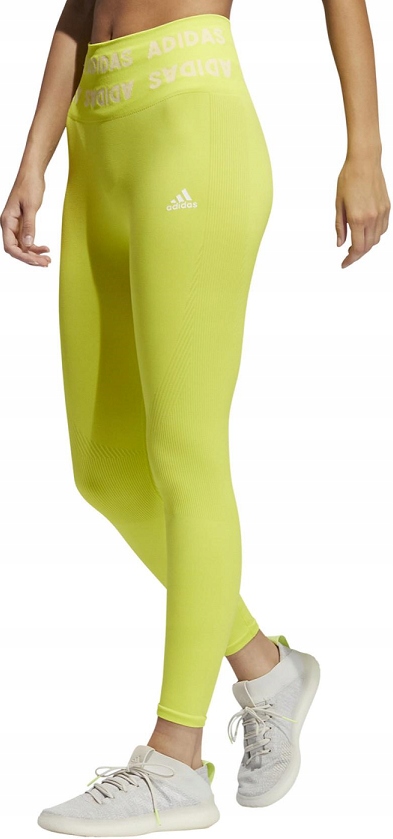 Adidas dámské legíny GV5114 klasické 7/8 velikost L žluté neonové