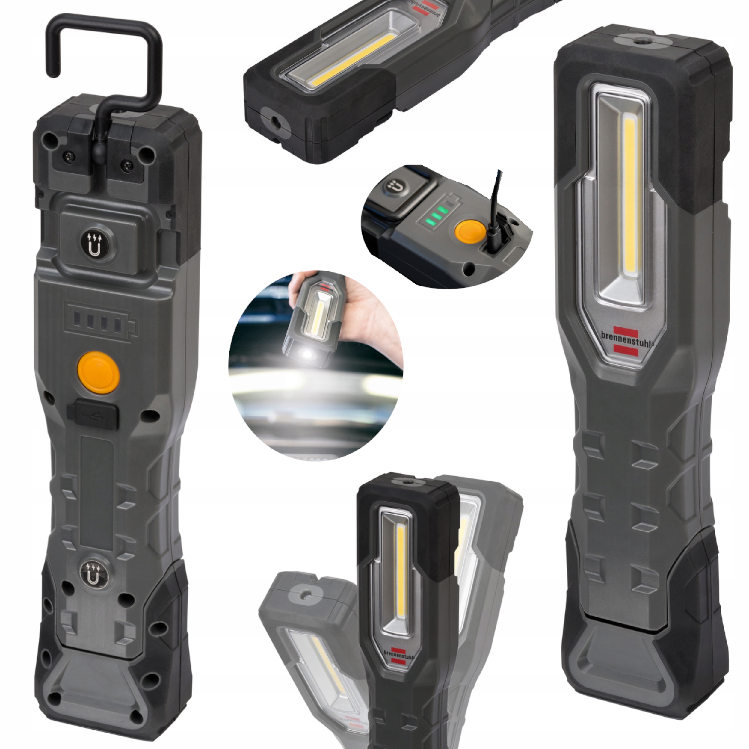 LATARKA SAMOCHDOOWA DO SAMOCHODU MAGNES HAK POD MASKĘ 1000+200 LUMENÓW