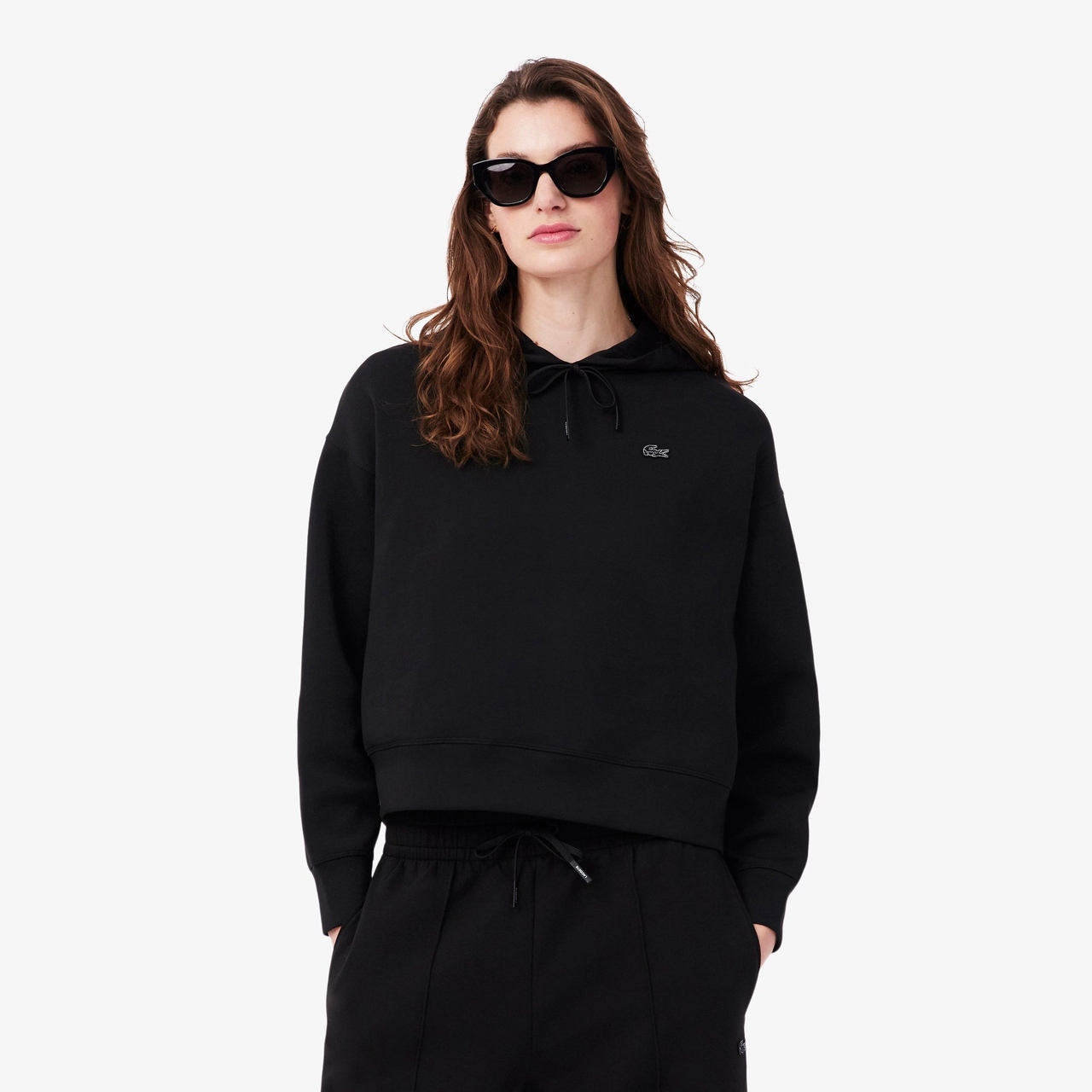 Lacoste Mikina s kapucí Oversized Adjustable Noir 40