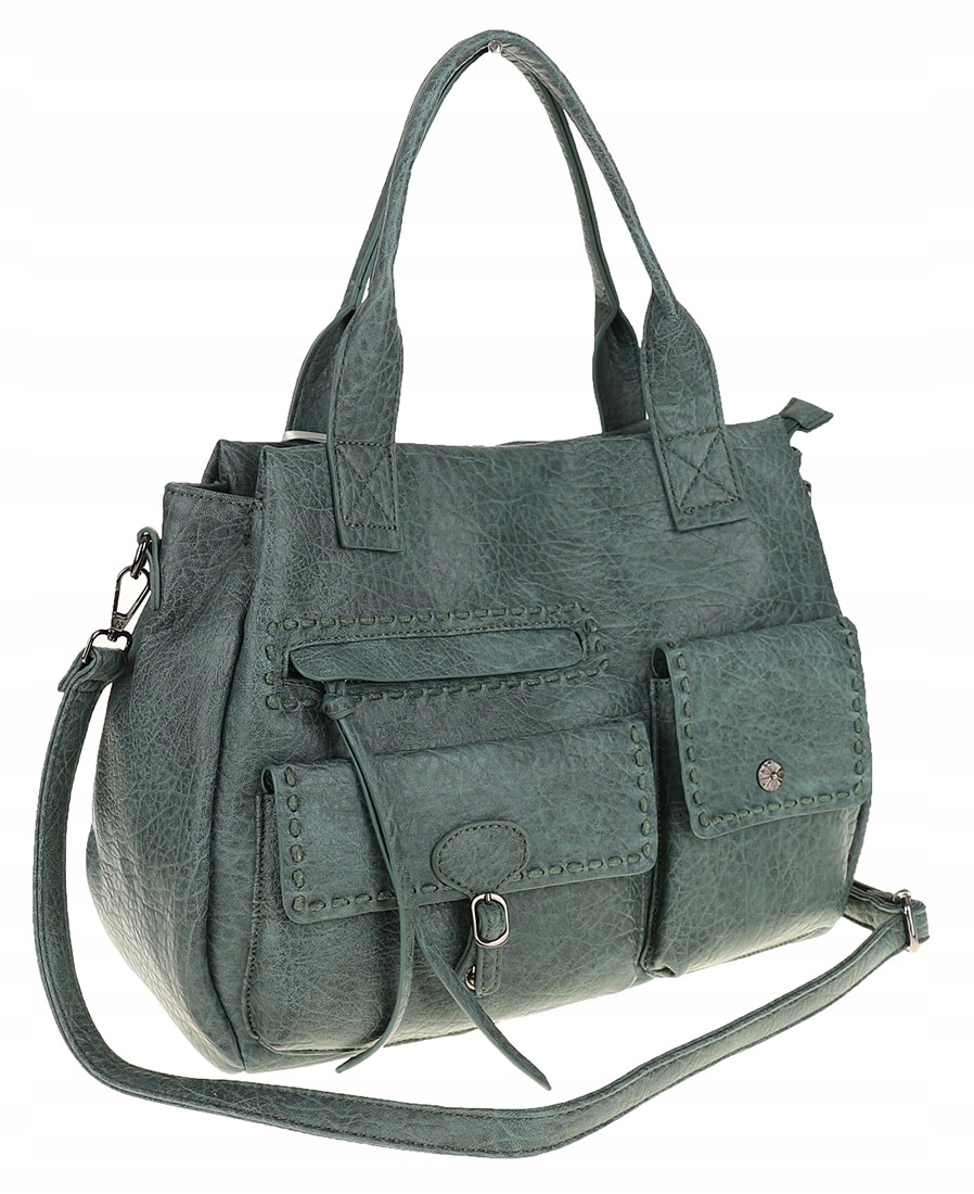 Tommasini Modna Torebka Damska zielona Listonoszka Shopper SP92581 Zielona