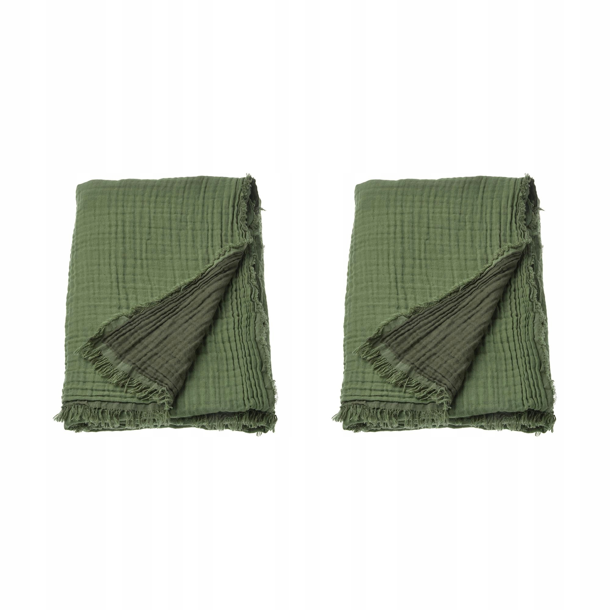 2 ks Vallkrassing Pled šedozelený 150 x 200 cm