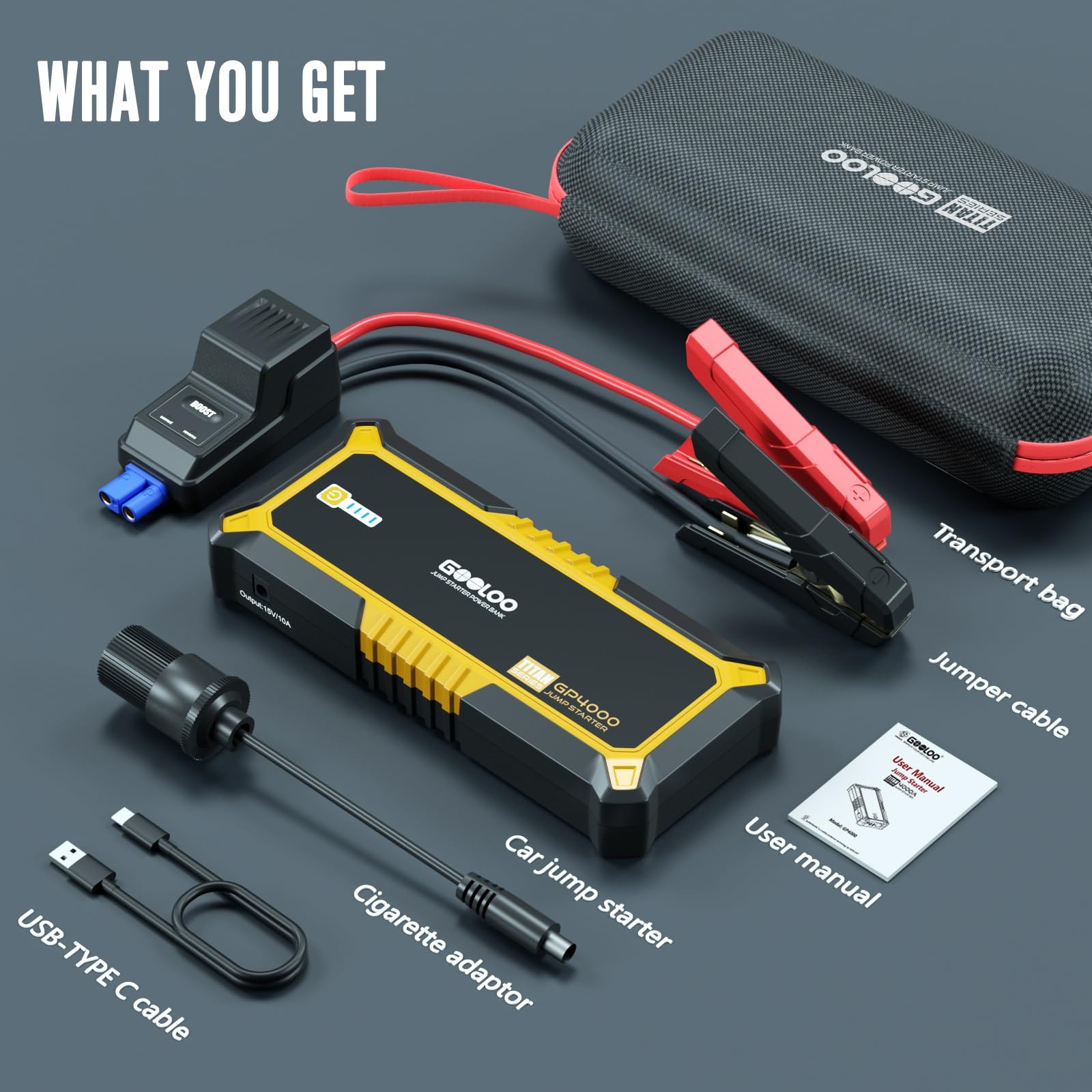 GOOLOO Powerbank 4000A 12V Do Samochodów Benzynowych i Diesla — miniatura 7