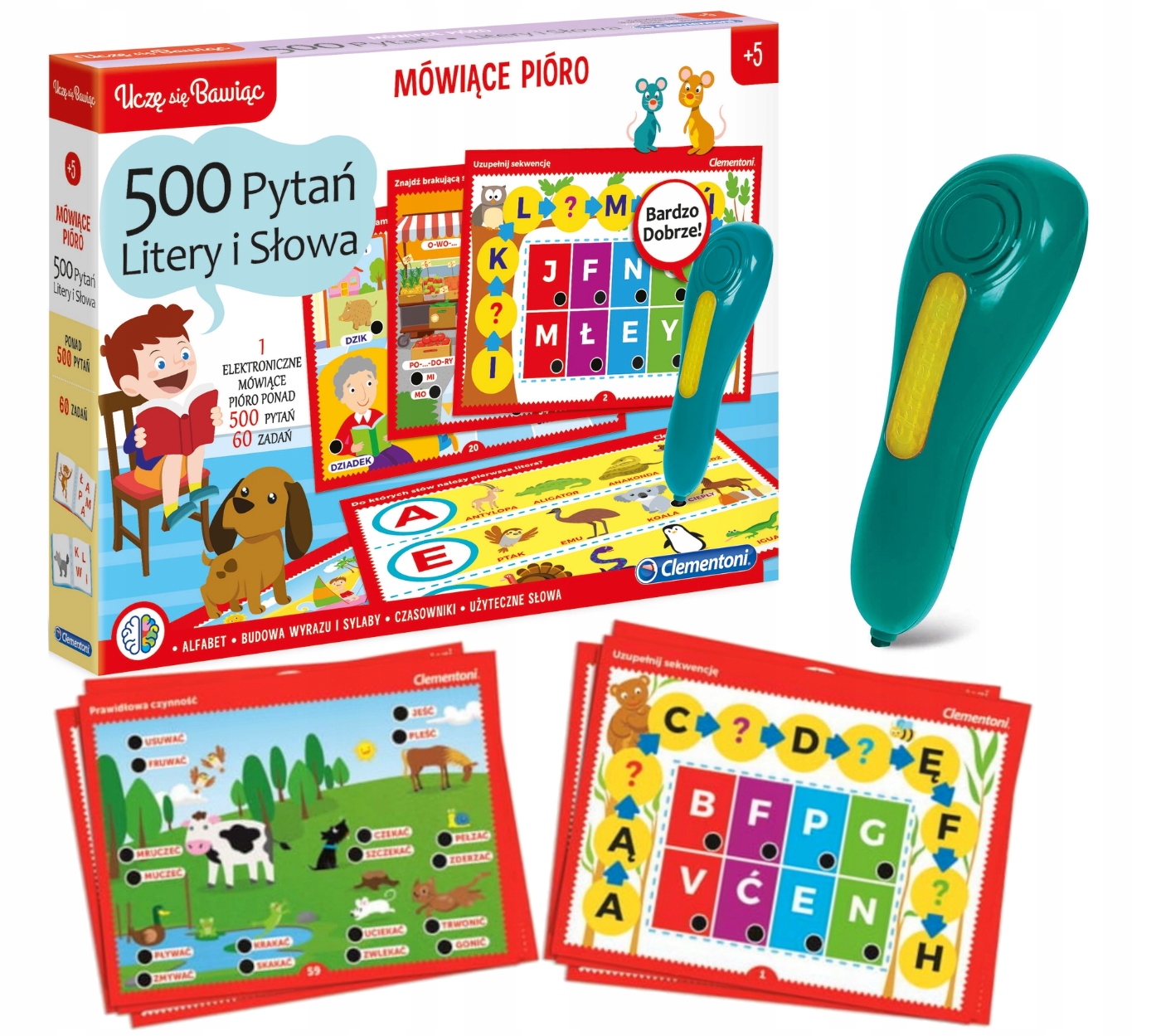 MÓWIĄCE PIÓRO 500 PYTAŃ LITERY I SŁOWA CLEMENTONI Bohater brak