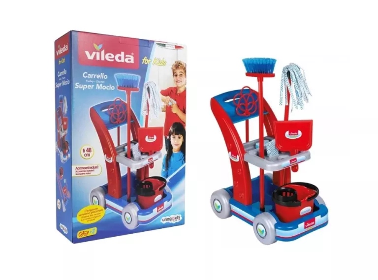 Wózek Do Sprzątania Vileda Maxi Dla Dzieci, Z Mopem I Akcesoriami 3+
