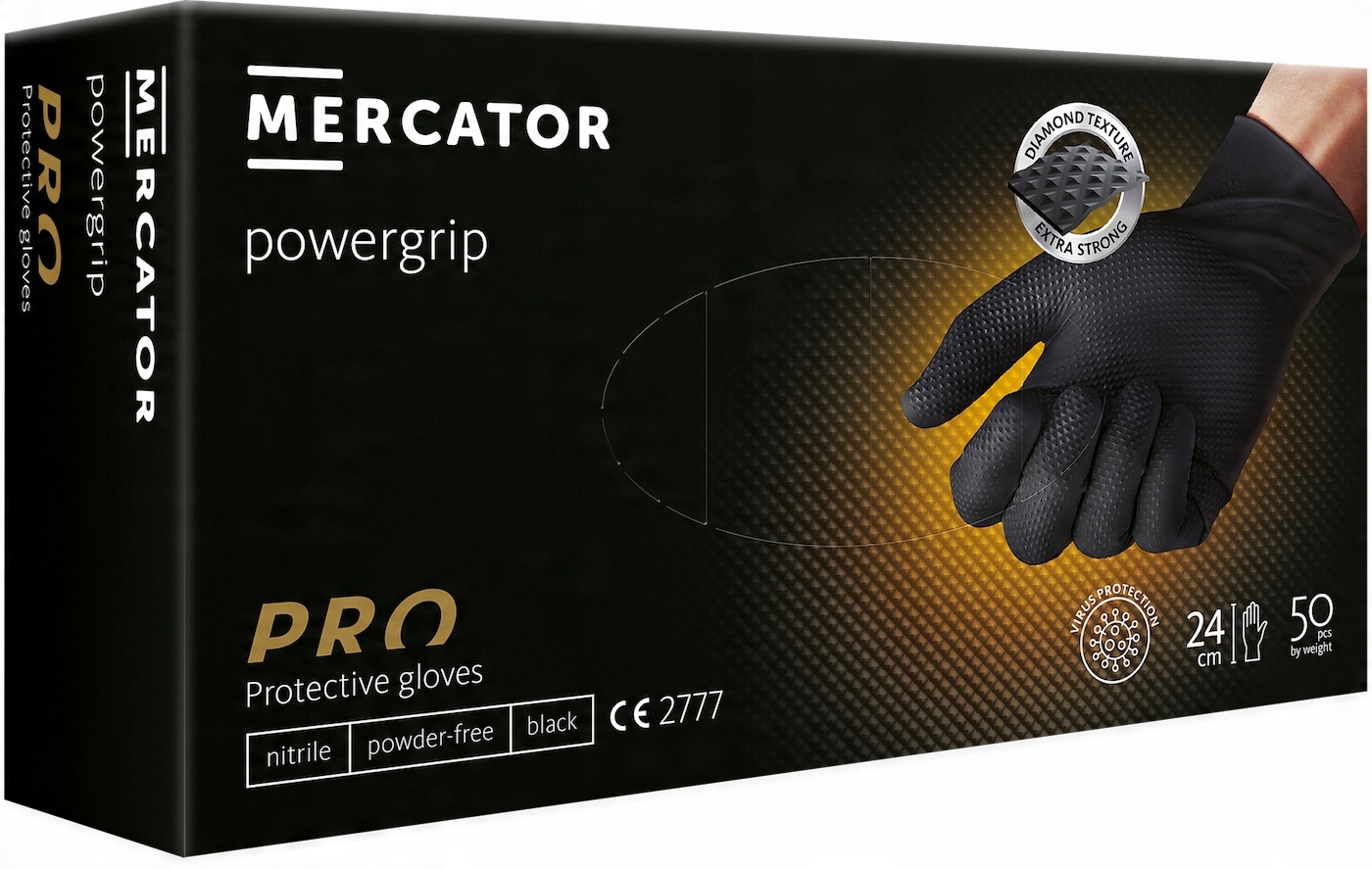 

Powergrip Black XL Rękawice Nitrylowe Bezpudrowe
