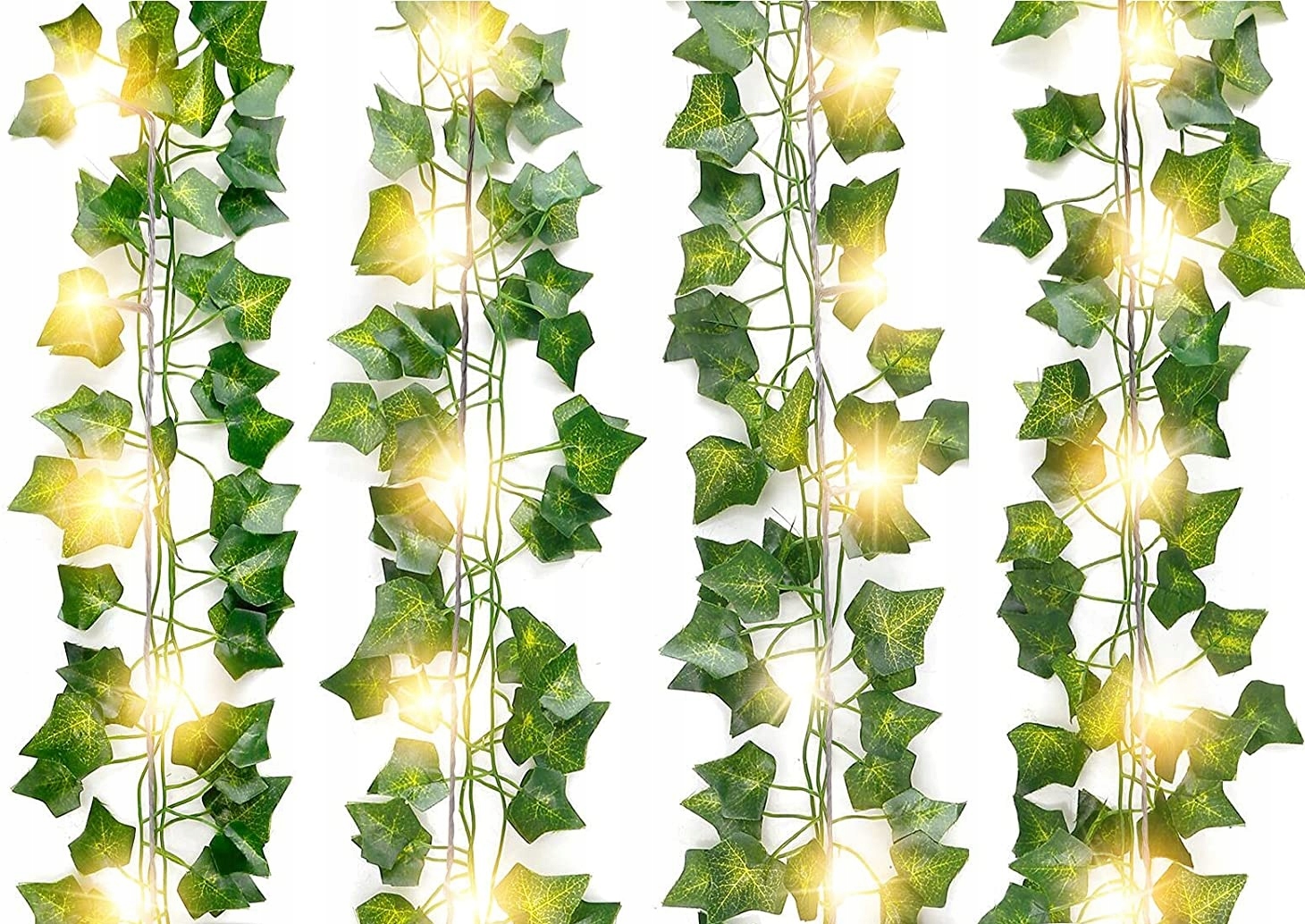 

6x Sztuczny Bluszcz Led na Ścianę Girlanda 12M