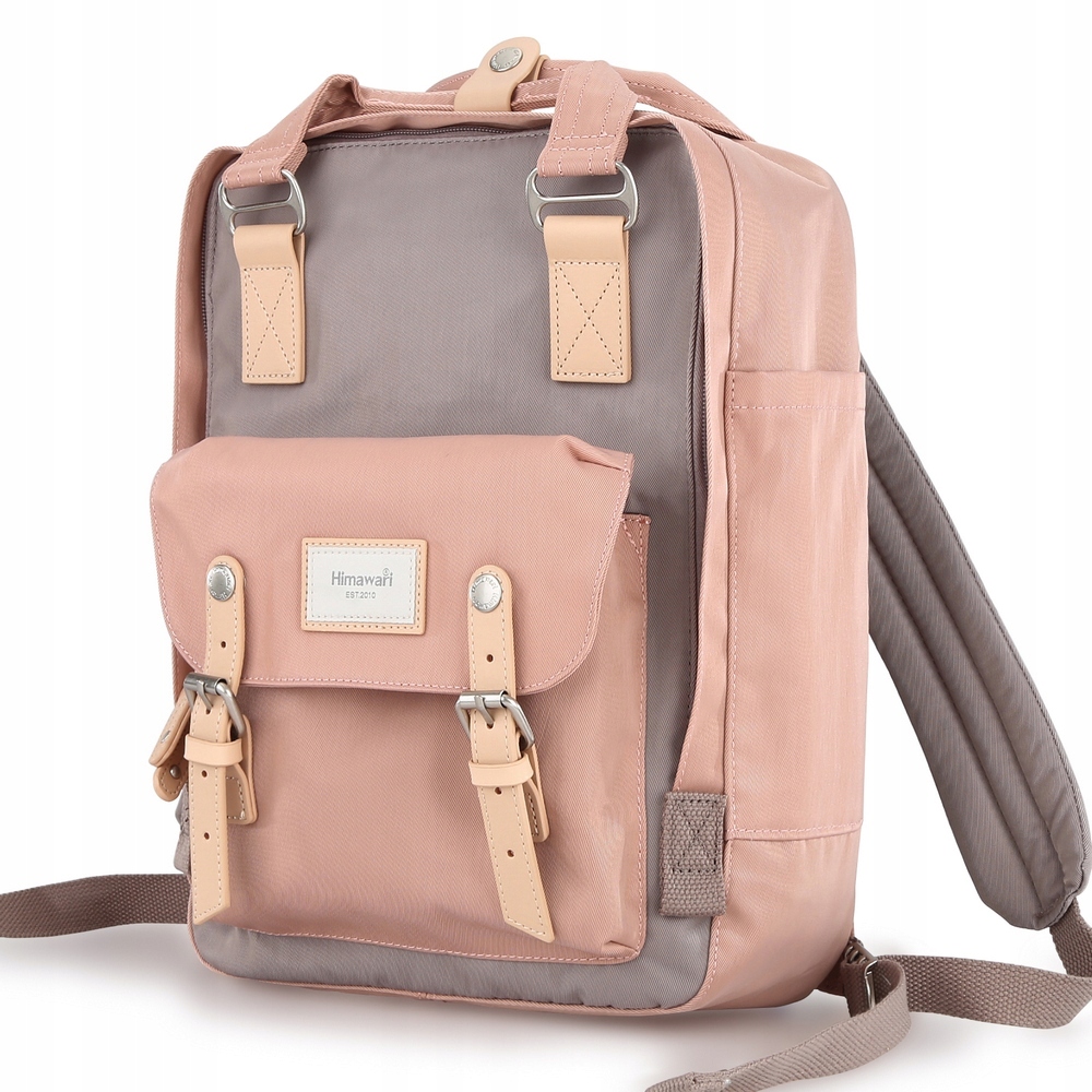 Plecak do samolotu wizzair Himawari HM188L na laptopa 13,3 14,1 róż-brązowy